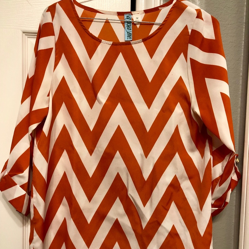 Orange Chevron Blouse